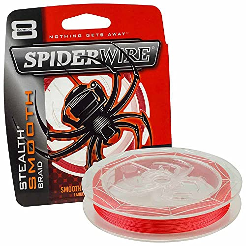 Spiderwire Stealth Smooth 8 New 2020, 8-Fach geflochtene Schnur mit Mikrobeschichtung, 150m, 0,05mm - 0,39mm, 5,4kg - 46,3kg, RED (150, 0,07mm - 6,0kg)