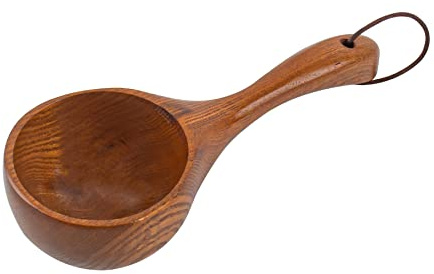 AUEAR, Cuchara de madera Cuchara de gachas de avena Cuchara de sopa de bambú de madera grande Cuchara de sopa de cocina para herramienta de cocina (natural)