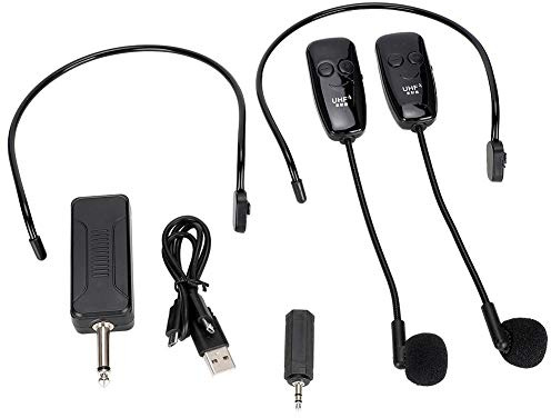 Socobeta Drahtloses Mikrofon 1 bis 2 Professionelles Headset-Mikrofon UHF für Sprachverstärker-Computer