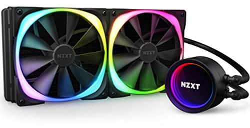 NZXT Kraken X63 280mm AIO RGB CPU Liquid Cooler - Rotating Infinity Mirror Design - Improved Pump - Aer RGB V2 120mm Radiator Fans (2 Included)
