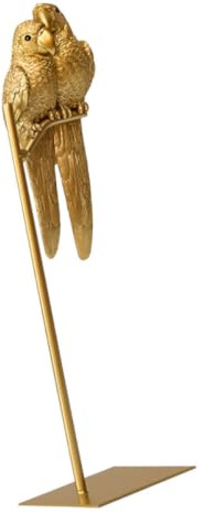 BESPORTBLE Papagei Figur Paar Papagei Statue Golden Auf Ständer Desktop Ornament Wohnzimmer Büro Zuhause Schreibtisch Dekoration Valentinstag Geburtstag Hochzeit Ostern