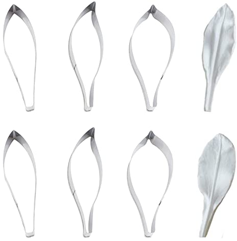 6 Pcs Flower Petal Veiner Cutters Stainless Steel Flower Petal Cutter Sets Baking Cookie Moulds for DIY Cake Decorating Tools