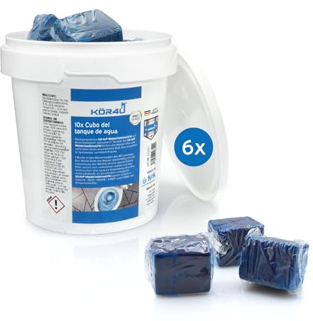 kör4u Lot de 60 pastilles de toilettes bleues pour réservoir d'eau - Nettoyage auto-actif contre le calcaire et les dépôts - Respectueux de l'environnement et biodégradable