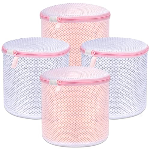 BillyBath - Rete per lavatrici, per lavatrice, grande sacchetto per biancheria, per calze, reggiseni, biancheria intima e lingerie, set da 4 pezzi, rosa