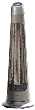 Heatlab 900W IPX4 Quartz Bulb Streamline Rotating Electric Patio Heater 2 Heat Settings in Silver