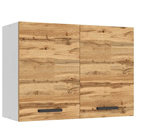 Belini Hängeschrank Küche SG 80 cm, mit 2 Türen, Wotan-Eiche | Küchenschränke, Oberschrank, Küchenhängeschränke, Wandschrank Hängend