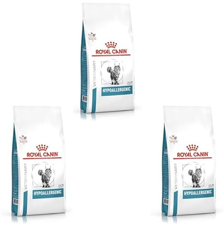 Royal Canin Veterinary Hypoallergenic | Paquete Triple | 3 x 400 g | Alimento Completo dietético para Gatos Adultos | para Reducir los síntomas de alergias e intolerancia a los nutrientes.