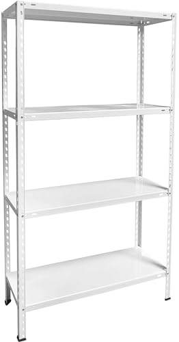 WELL HOME MOBILIARIO & DECORACIÓN Étagère métallique Blanche 4 étagères, 75 x 30 x 150 cm