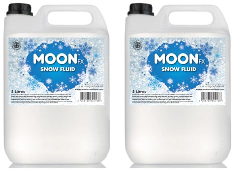 MoonFX Professional Snow Fluid 5L - Pro Snow Fluid that produces fluffy white foam based snow flakes (Pack of 2)