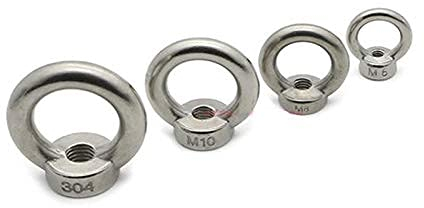 BKEKM ringschrauben Hebeösenmuttern 1 Stück Ösenmutter M3 M4 M5 M6 M8 M10 M12 Ringösenschraube 304 Edelstahl-Mutternschraube Universal-Ringhakenmutternschraube stabil