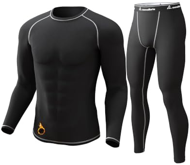 CL convallaria Thermounterwäsche Herren Funktionsunterwäsche Skiunterwäsche Winter Thermowäsche Set Warm Weich Funktionswäsche Thermo Unterwäsche Innenfleece Thermounterhemd Thermounterhose für Männer