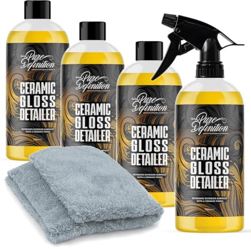 Ceramic Detailer Car Wax Gloss Spray Sealant Coating Vehicle Water Beading (4 x 500ml)