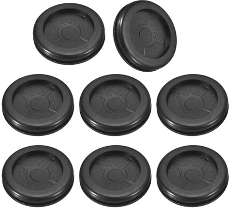sourcing map 8Pcs Rubber Grommets 1-3/8 (35mm) Drill Hole, 1-1/4 (30mm) ID Double Sided Hole Plugs Ring Gasket for Firewall Cable Wire Protecting, Black