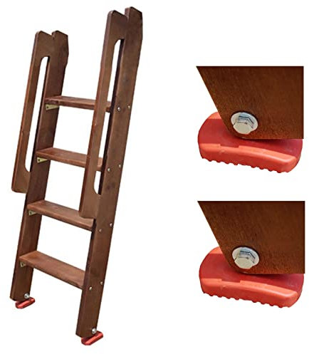 Scaletta per Letto a Castello, Scaletta per Letto a Castello Doppia Altezza 49/ 59, Scaletta per Letto a Castello in Legno con Maniglia/Piedini Antiscivolo, Scaletta per Salita Universale