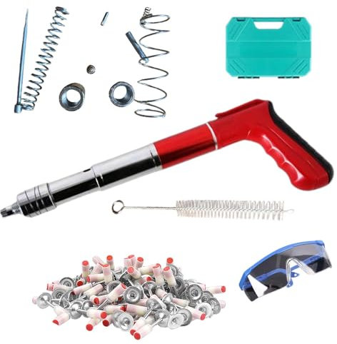 Portable Air Nailer, Compressed Air Nailer, Concrete Wall Nailer, 100 Nails Wall Fixing Tool, 5 Speed Manual Nail Machine for Walls