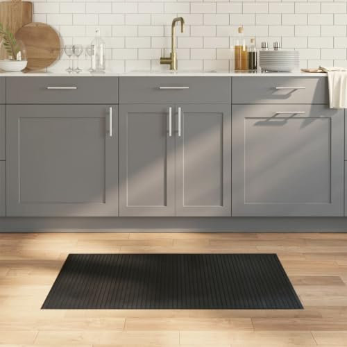 NQJIBUE Dekor-Teppich, rechteckig, 60 x 100 cm, Bambus-Teppich, Schwarz