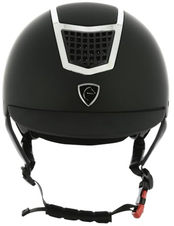 Ekkia EQUITHÈME Airy - Casco de equitación, color plateado y negro, talla: 56-58