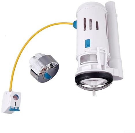 Dual Flush Valve Toilet Cistern Outlet Valve Toilet Cistern Adjustable Height Replacement, For 6.5~7.5cm Drain Outlet, Plastic Water Tank