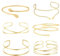 Yeomju Armreif Gold Damen Set, 6 Teiliges Verstellbares Oberarmreif Schmuck, 14K Vergoldet, Minimalistisches Design Für Partys Und Besondere Anlässe