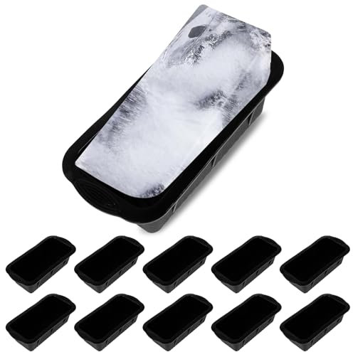 MENIBBLER 10 Pcs Large Ice Cube Tray, 4.7 LB Silicone Large Ice Cube Molds, Reusable Large Ice Maker Mold, Flexible Large Ice Cube Tray Ice Maker Block Mold for Chiller Food Ice Bath for Ice Bath Cold