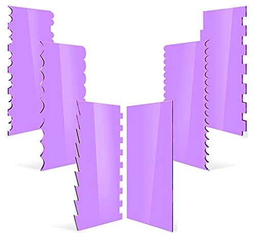 6 paquetes de raspadores de pasteles, peine para decoración de pasteles y raspador de glaseado, crema de mantequilla, fondant, pulidor alisador
