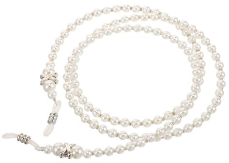 SAFIGLE Modische Brillenkette Damen Mit Weißen Perlen Praktische Und Elegante Brillenhalterung Kordel Für Lesebrillen Sonnenbrillen Und Alltag Bequemer Langlebiger Brillenband Schmuckacces