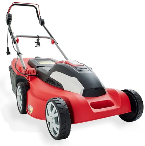 HECHT Rasenmäher Elektro mit 1800 Watt Motor – 42 cm Schnittbreite – zentra-le 11-Fach Schnitthöheneinstellung 25-85 mm – 50 Liter Fangkorb für einen schön gepflegten Rasen – Elektro Rasenmäher