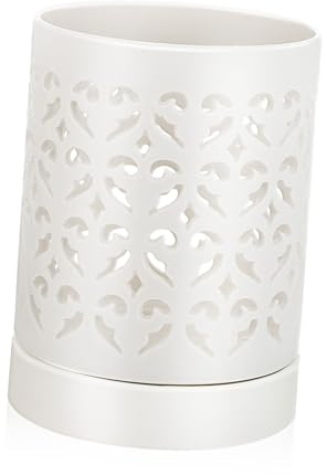 Pot D’orchidée en Céramique Blanc, Cylindre Ajouré Élégant pour Plantes | Usage Intérieur, Bureaux, Nettoyage Facile, Circulation D’air Favorisée