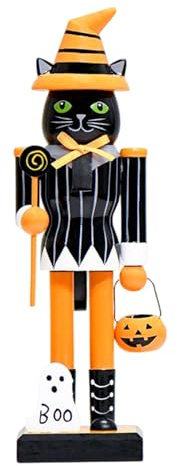 Halloween Nutcracker Decorations, Nutcracker Soldier Figurine - Handpainted Collectible Wood Decoration, Table Centerpiece Decor For Halloween Mantel Shelf Display