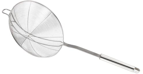 ELAYARD Schiumarola con Manico Ergonomico e Rete Maglia Fine per Pasta Noodles e Frittura Colino Doppia Spirale Resistente al Calore per Cucina e Hot Pot