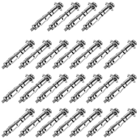 Toddmomy Tasselli per Pareti Cave 25 Pezzi 4X38 MM Bulloni di Ancoraggio Espansione in Acciaio Fissatori per Cartongesso e Muratura per Fissaggio Staffe e Mensole
