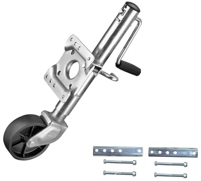NYTFHMS Boat Trailer Jack with Wheel - Heavy-Duty Bolt-On Swivel Jack, Swivel Trailer Jockey Wheel, Caravan Jockey Wheel Trailer Jack with 15Cm Wheel, Load 540Kg, RETR,A-1500LBS/680KG