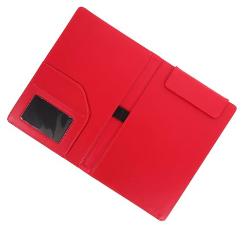 VALICLUD Porte-bloc Rouge en Pu Solide pour Organiser Papiers, Tableaux D'écriture des Élèves, Format A5 Fermeture Magnétique, pour Restaurant et Bureau