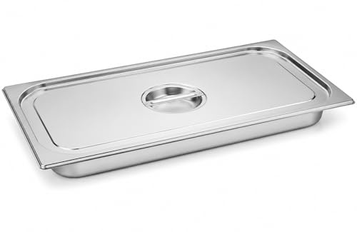 CateringBase Gastronorm Pan with Lid, Stainless Steel, GN 1/1, 3L Capacity, 20mm Deep, Silver, for Bain Marie & Food Service
