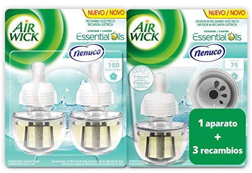 Air Wick Ambientador Eléctrico Completo Nenuco + Recambio Duplo Nenuco Air Wick Ambientador Eléctrico, 2 x 19 ml - Total: 38 ml