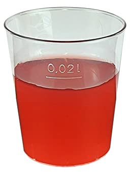 Gastro-Bedarf-Gutheil 750 Einweg Schnapsgläser 2 cl Trinkbecher Stamperl Medizinbecher Plastikbecher Schnapsbecher Shotgläser für Shots Pinnchen recycelbar