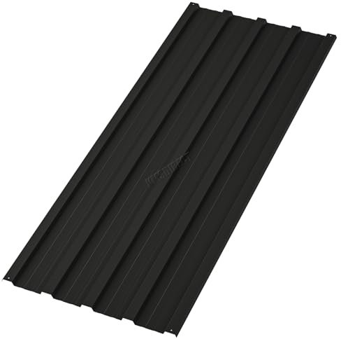 BIRCHTREE 16x Roof Sheets Corrugated Garage Shed Side Panels Metal Roofing Covers Carport Greenhouse1080X426MM RSS01 Black