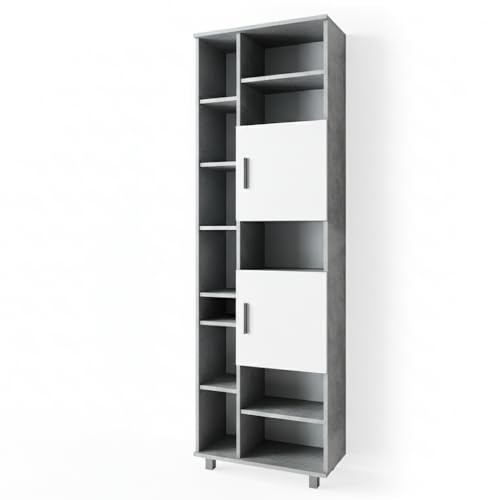Vicco Badschrank Ilias, Beton, 60 x 190 cm | mit variabler Regalaufteilung zur übersichtlichen Aufbewahrung