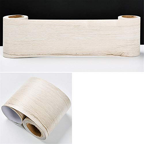 Tapetenbordüre selbstklebend zum Aufkleben für Wohnzimmer Küche Badezimmer Abnehmbare Wasserdicht Bodenleiste PVC Dekorative Bordüre Helle Eiche 20cm X 1000cm