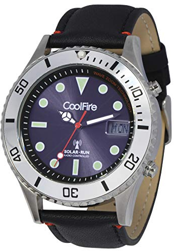 Coolfire Solar Atomic Super Luminous Diver Watch ! 45mm Stainless Steel Solar Power Men Watch (1642E), Modern