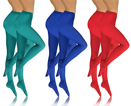 sesto senso Damen Strumpfhose 40 DEN Bunte Set 6 Paar Blickdicht Microfaser