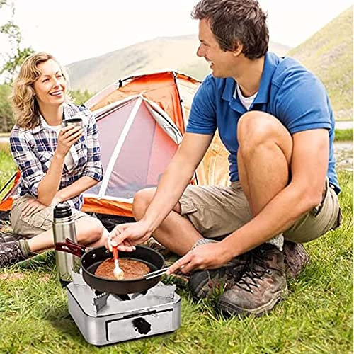 AIBOLO Spirituskocher Für Innenraum, Alkohol Brenner Edelstahl,Ohne Gas Und Strom Zum ， Für Drinnen Und Draußen, Wandern, Picknick, Trekking-clearsouppot