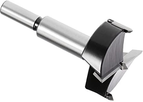 Kozelo Forstner Drill Bit - [50mm] Tungsten Carbide Auger Opener for Wood Furniture Hinge Woodworking Use, Round Shank, Black