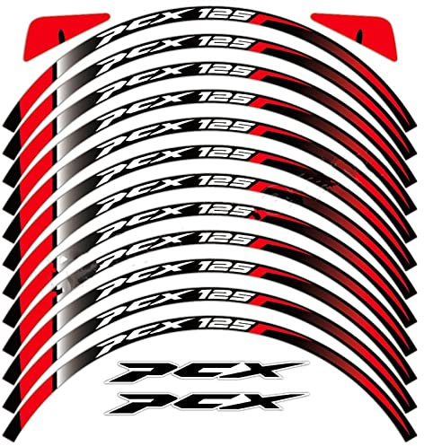 ROANNY Felgenband Motorrad Reflektierender Felgenstreifen Aufkleber Aufkleber Vorne Hinten Aufkleber Kompletter Satz Für PCX125 PCX160 PCX125 160 (Color : 2)