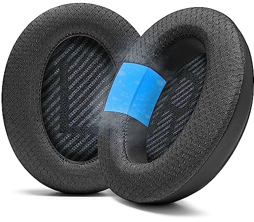 WC Freeze QC35 - Cooling Gel Ear Pads for Bose QC35 & QC35ii (QuietComfort 35) Headphones & More | Breathable Sports Fabric, Cooling Gel, Extra Thick & Cooler for Longer | Black