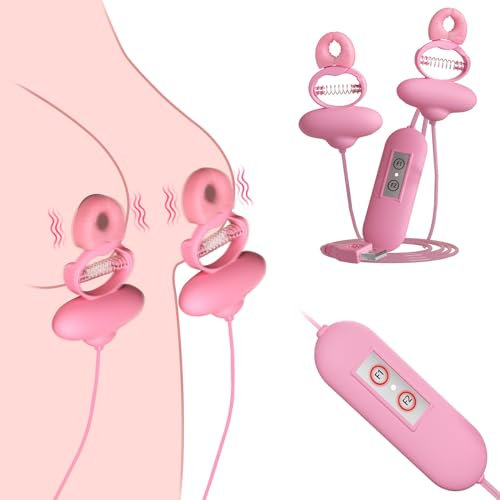 BDSMYEE Nippelklemmen Brustwarzen mit 10 Vibrationsmodi,Sex Spielzeug für die Frau extrem hart,BDSMs Spielzeug hart,Nipple Clamps Set,SM Sexspielzeug extreme Paare (Rosa)