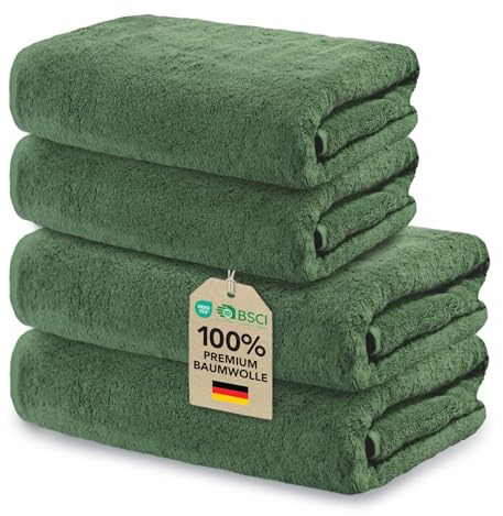 Ôhm Set de Toallas 4 Piezas Algodón Verde Abeto