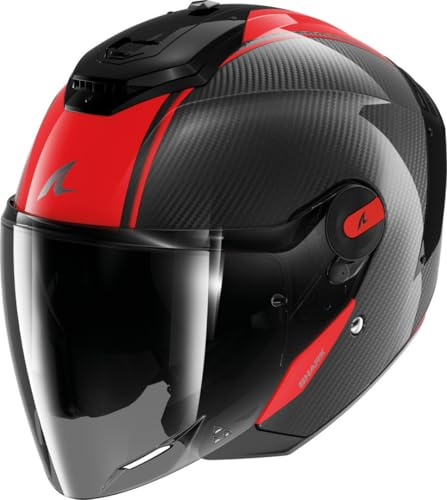 Shark RS Jet Carbon Skin Jet Helmet, black/red, S (55/56)