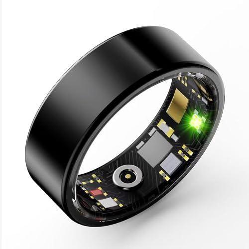 Smart Ring Blutdruckmessung Smartringe für Herren Damen IP68 Wasserdicht Android IOS Fitness Ring Tracker Schlaftracker Sport Ring mit Schrittzähler Kalorien Pulsmesser Herzfrequenz Sleep Tracker