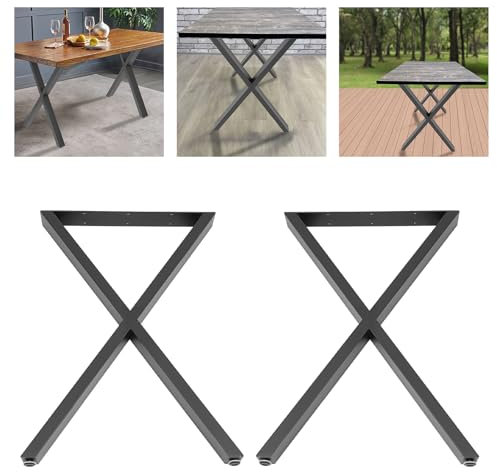 biusgiyeny 2 Stück X-Form Tischbeine Tischgestell Tischkufen X-Form Design Tischbeine Metall Schwarz Tischfüße Metall X-Frame Tischuntergestell Schreibtischbeine